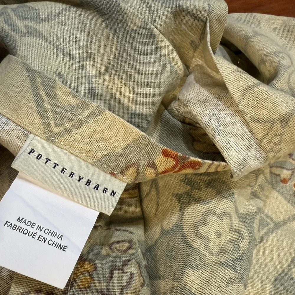 Pottery Barn Camilla Damask Medallion Standard Pillow Shams Linen Blend A4-4